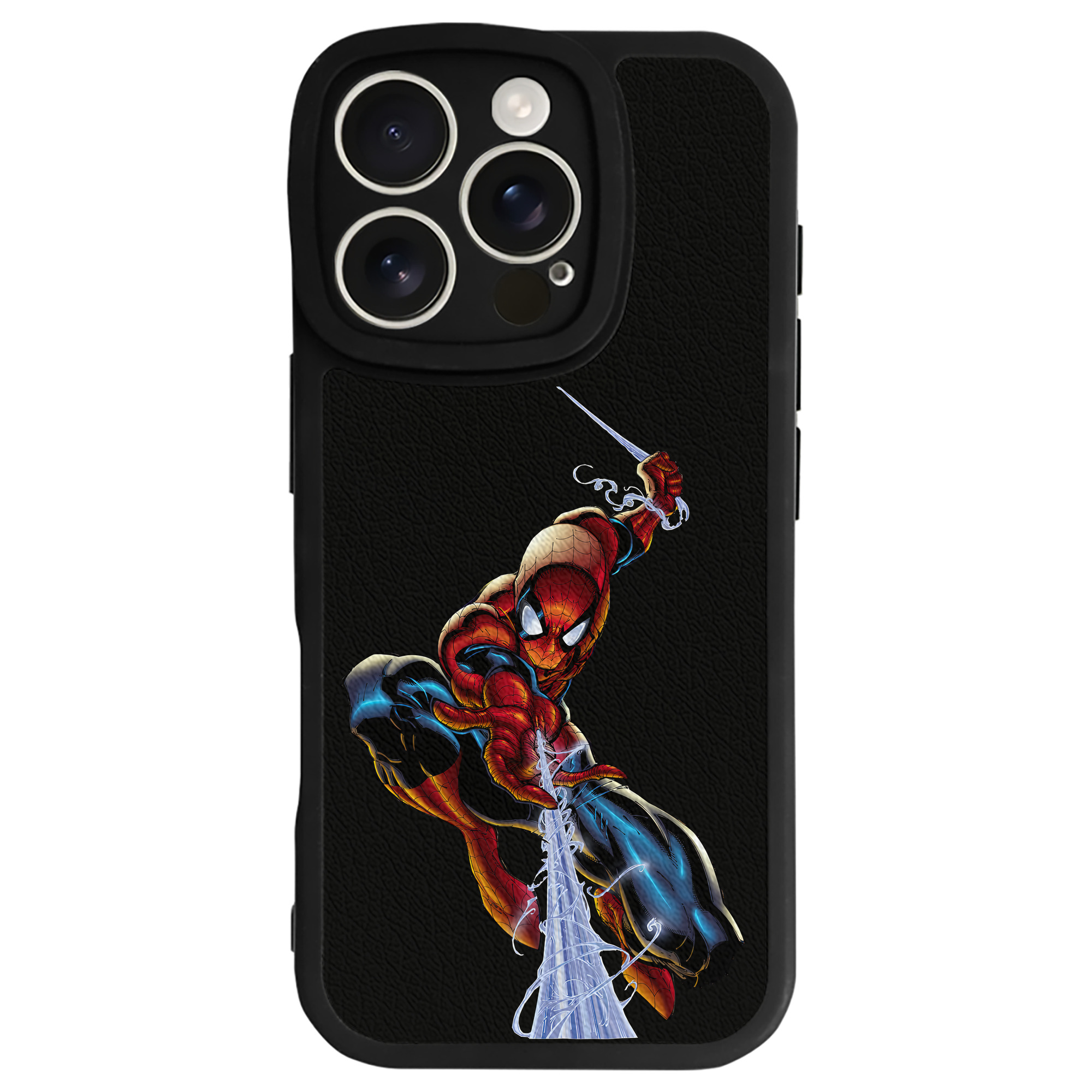 Spider Man スパイダーマン 【iPhone 16シリーズ対応】シリコンスマホケース（レザー調） 材質：シリコン
